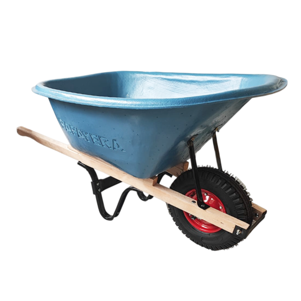 Carretilla coche papayera Coloso® chasis en madera. Rueda neumática minera